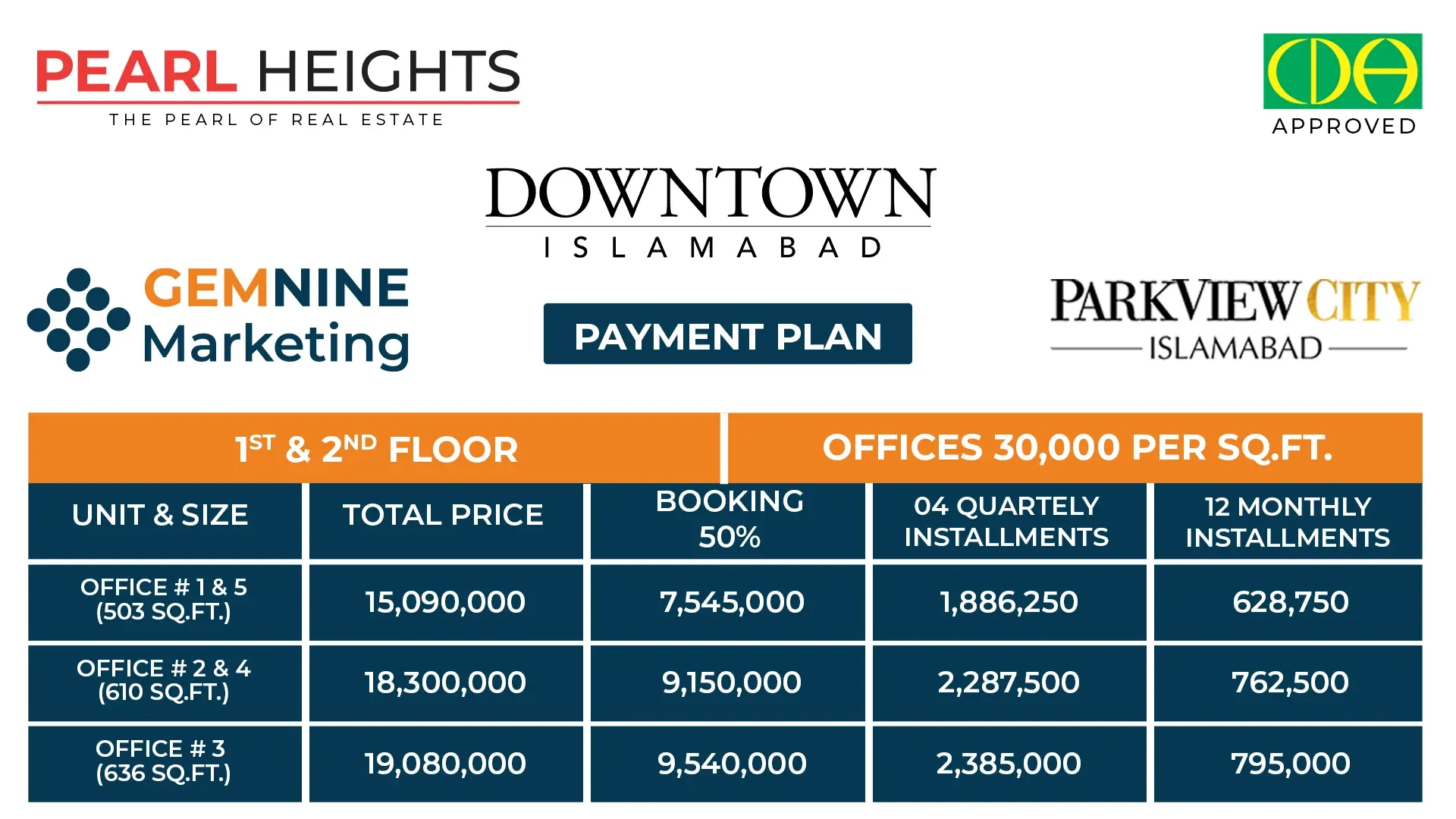 Pearl Heights Offices Payment Plan