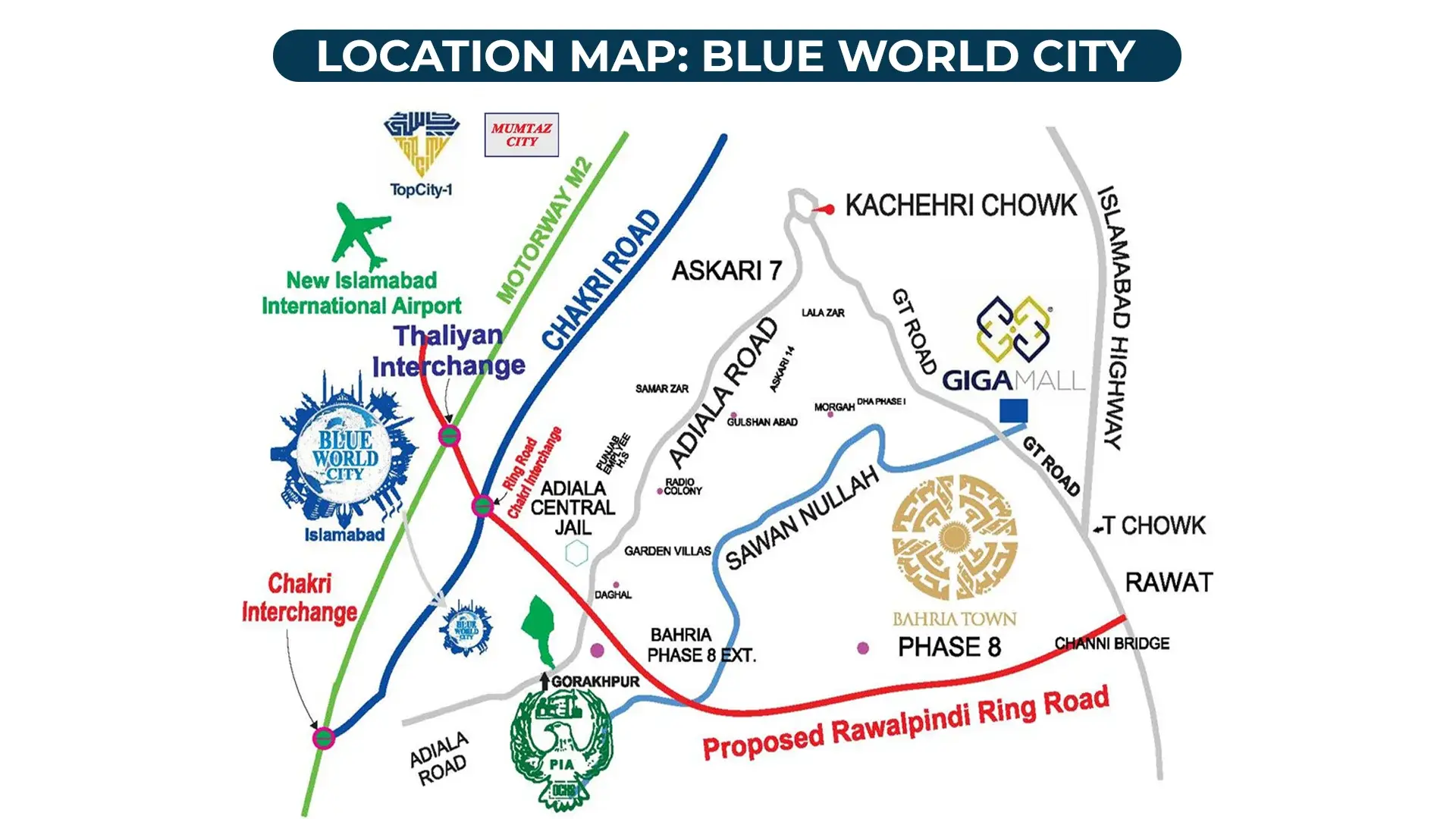 Blue World City Location Map